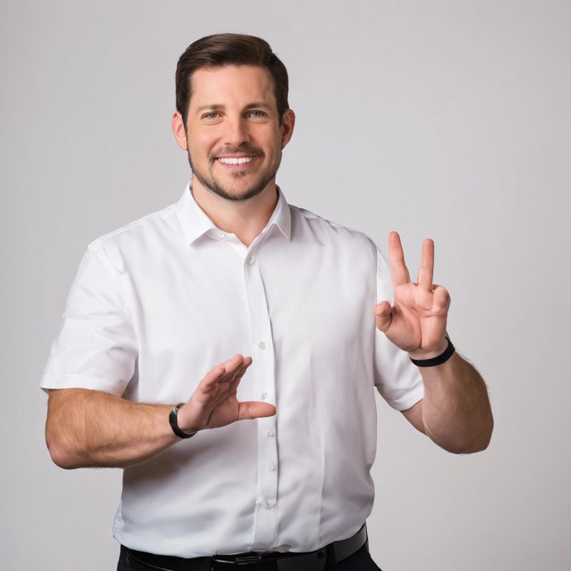 American Sign Language interpreter signing